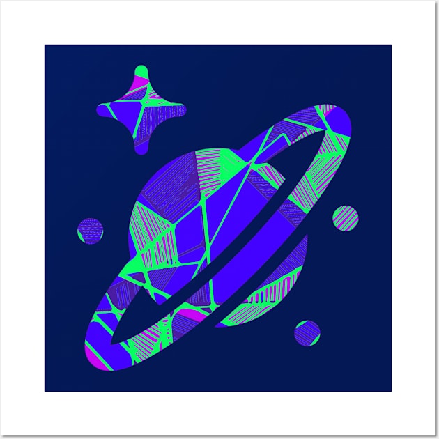 Planet galaxy space design geometric Wall Art by carolsalazar